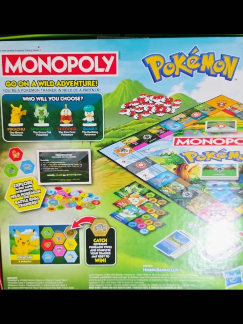 Pokemon Monopoly Board Game - Yellow, Red, Blue, Green